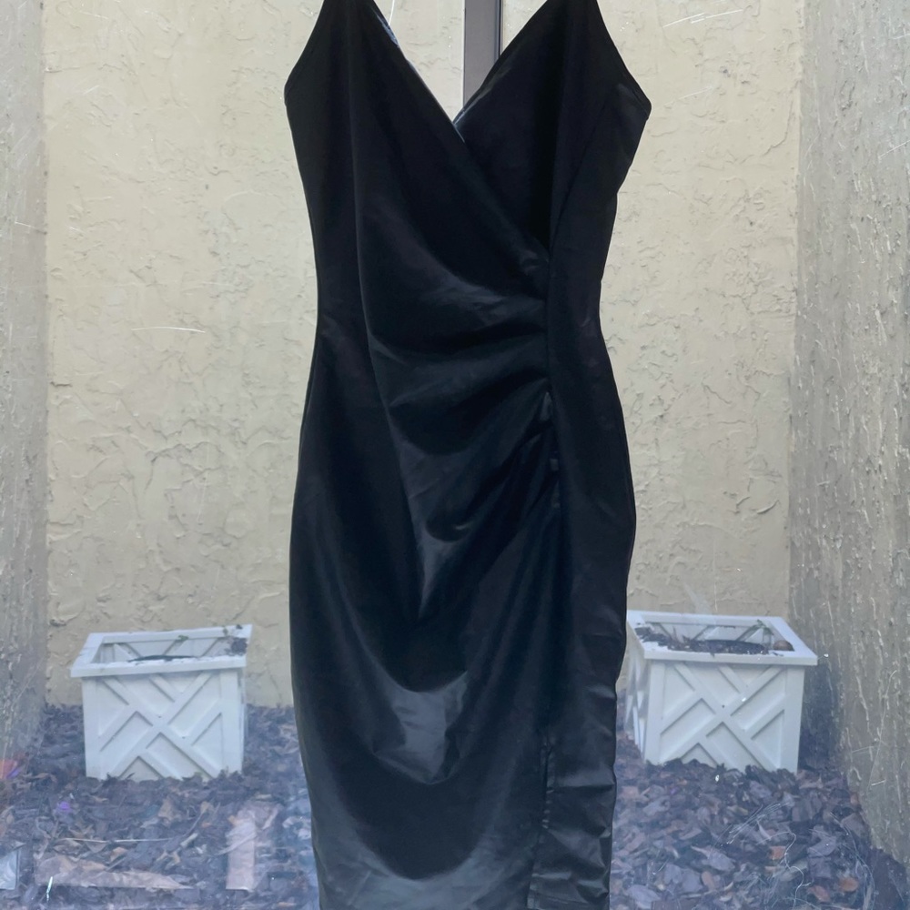 Faux Leather Dress